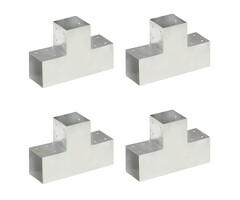 Vidaxl 4er Set Pfostenverbinder T-Form 101x101 mm, galvanisierter Stahl - bis zu 40% Rabatt