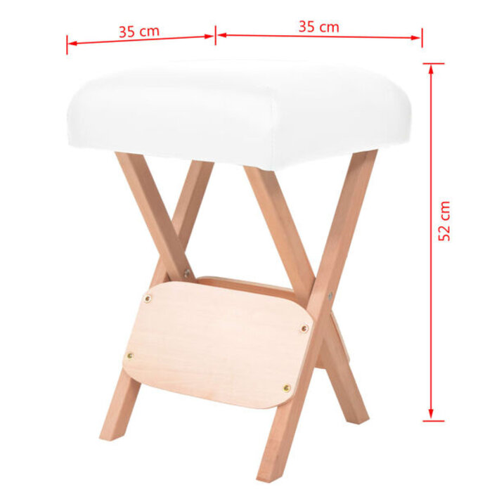 Vidaxl Klappbarer Massagehocker - 12 cm Polsterung, Weiß - bis zu 33% Rabatt