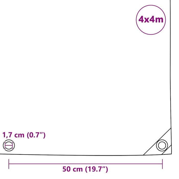 Vidaxl Robuste Abdeckplane 4x4m, 650g/m² PVC, Schwarz - bis zu 34% sparen!