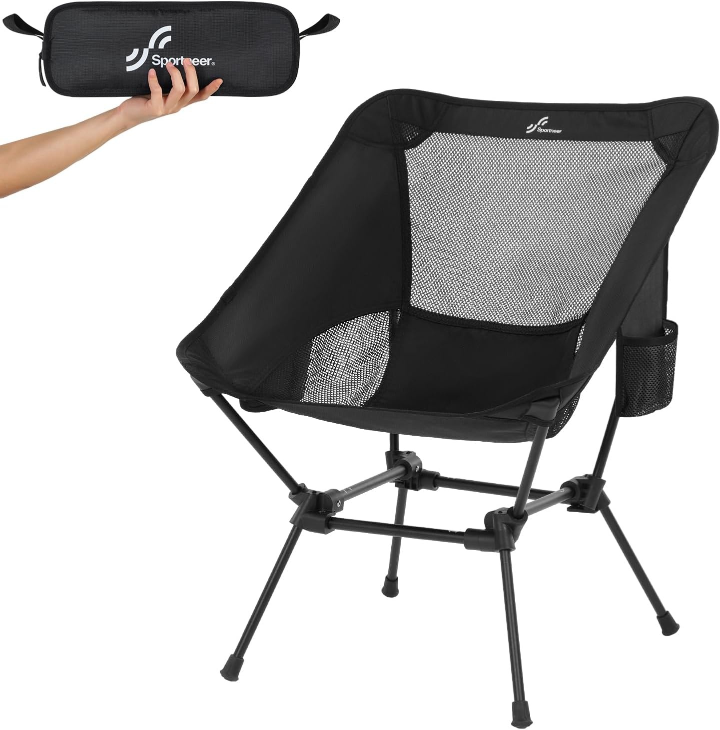 Klappbarer Campingstuhl Schwarz | 150 kg belastbar | Bis zu 28% Rabatt