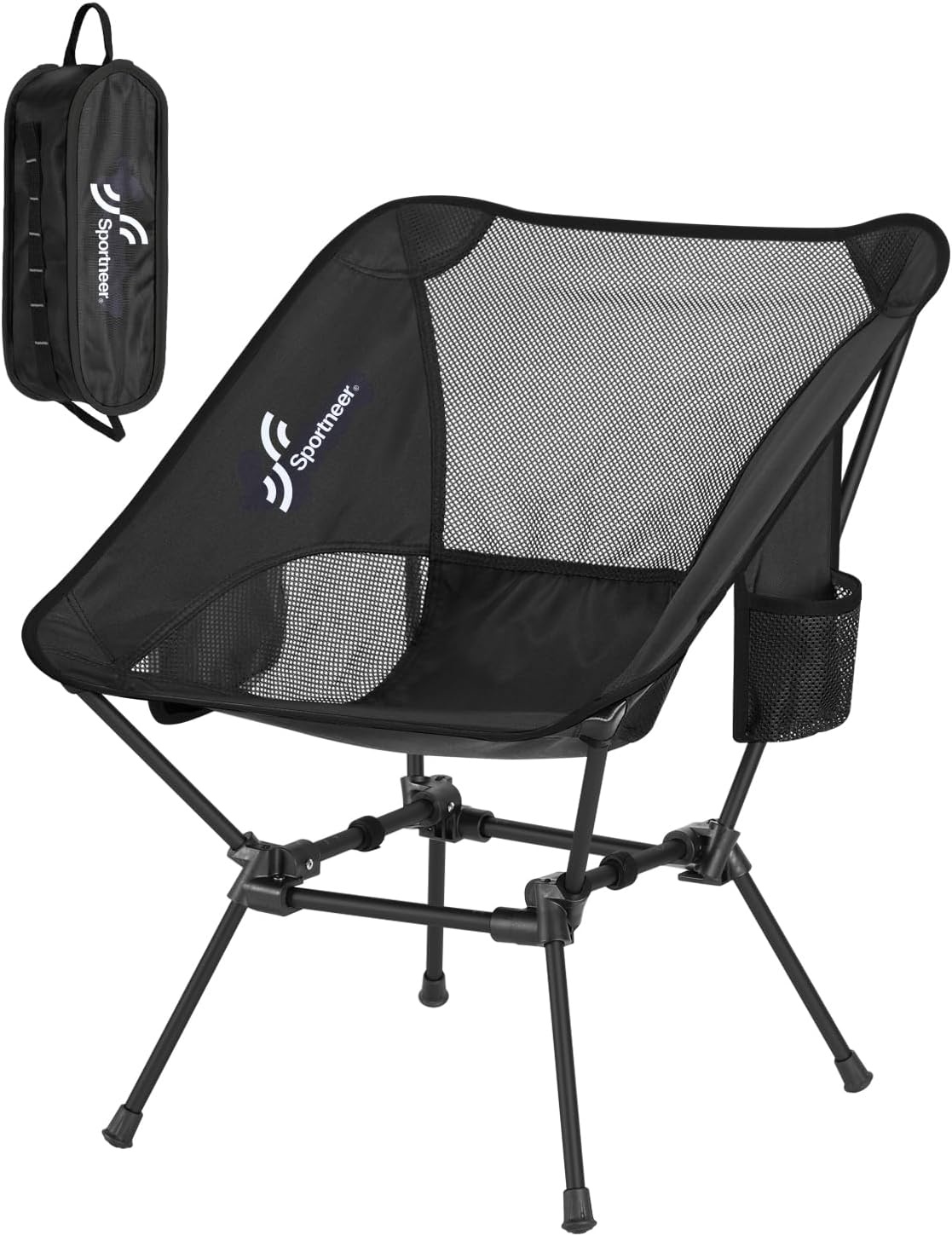 Klappbarer Campingstuhl Schwarz | 150 kg belastbar | Bis zu 28% Rabatt