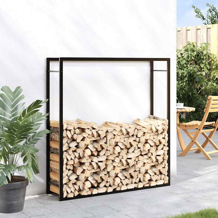 Vidaxl Kaminholzregal Stahl mattschwarz 110x28x116 cm - bis zu 38% Rabatt