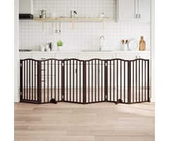 Vidaxl Klappbares Hundegitter 300 cm, Pappelholz, Eichenoptik - bis zu 36% Rabatt