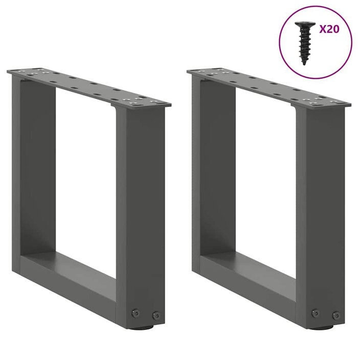 Vidaxl Couchtischgestell 2er-Set U-Form 40x30 cm Stahl anthrazit - bis zu 33% Rabatt
