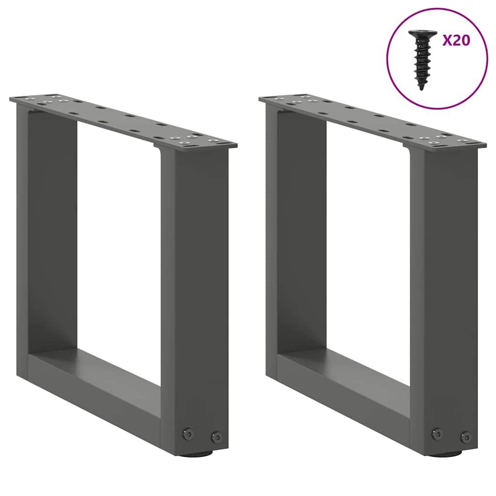 Vidaxl Couchtischgestell 2er-Set U-Form 40x30 cm Stahl anthrazit - bis zu 33% Rabatt