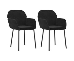 Vidaxl 2er Set Esszimmerstühle Samt Schwarz - Ergonomisch & Elegant bis zu 43% günstiger