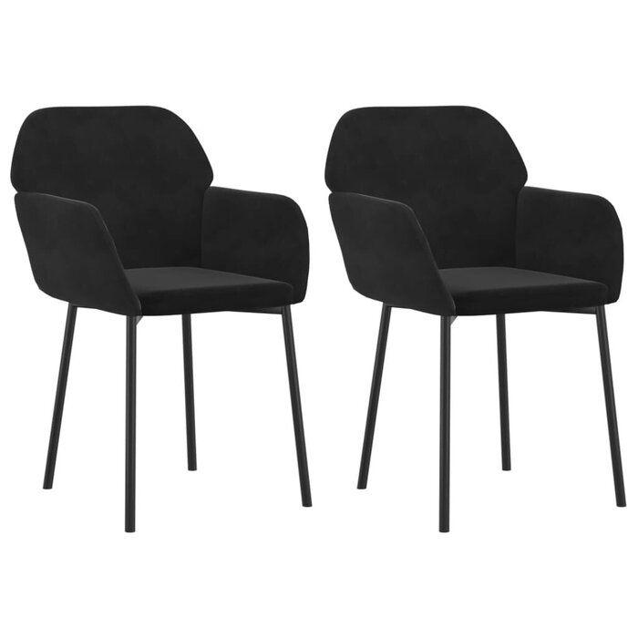Vidaxl 2er Set Samt-Esszimmerstühle Schwarz - Stilvoll & bis zu 30% sparen