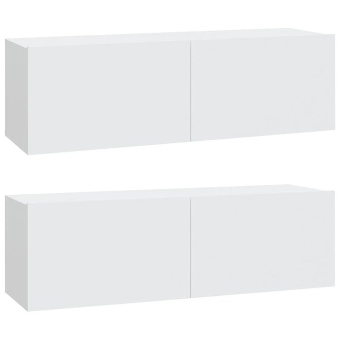 Vidaxl Wand-TV-Schrank Set 2-tlg. Weiß - Jetzt bis zu 74% sparen