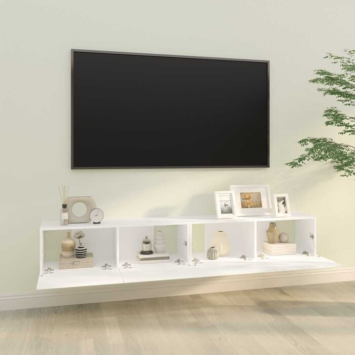 Vidaxl Wand-TV-Schrank Set 2-tlg. Weiß - Jetzt bis zu 74% sparen
