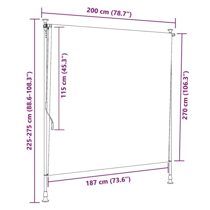 Vidaxl Außenrollo 200x270 cm Anthrazit - Sichtschutz mit bis zu 53% Rabatt