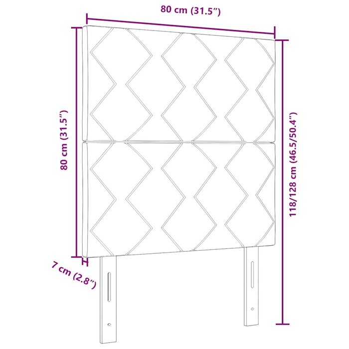Vidaxl Stoff-Kopfteil Dunkelbraun 80cm - Geometrisches Design - bis zu 53% reduziert