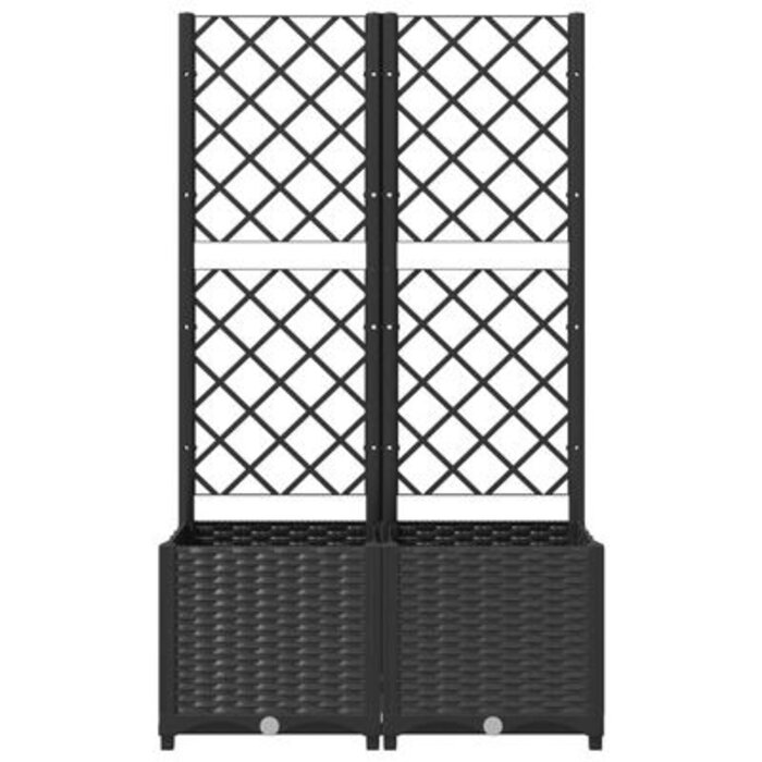 Vidaxl Pflanzkübel mit Rankgitter 80x40x136 cm Schwarz - bis zu 44% Rabatt