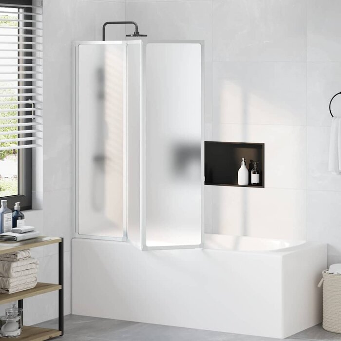 Vidaxl Badewannenfaltwand 132 x 140 cm - Matte Optik - Sparen Sie bis zu 41%