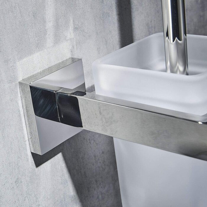 WC-Bürstengarnitur zur Wandmontage - Edelstahl/Satiniertes Glas - bis zu 40% Rabatt