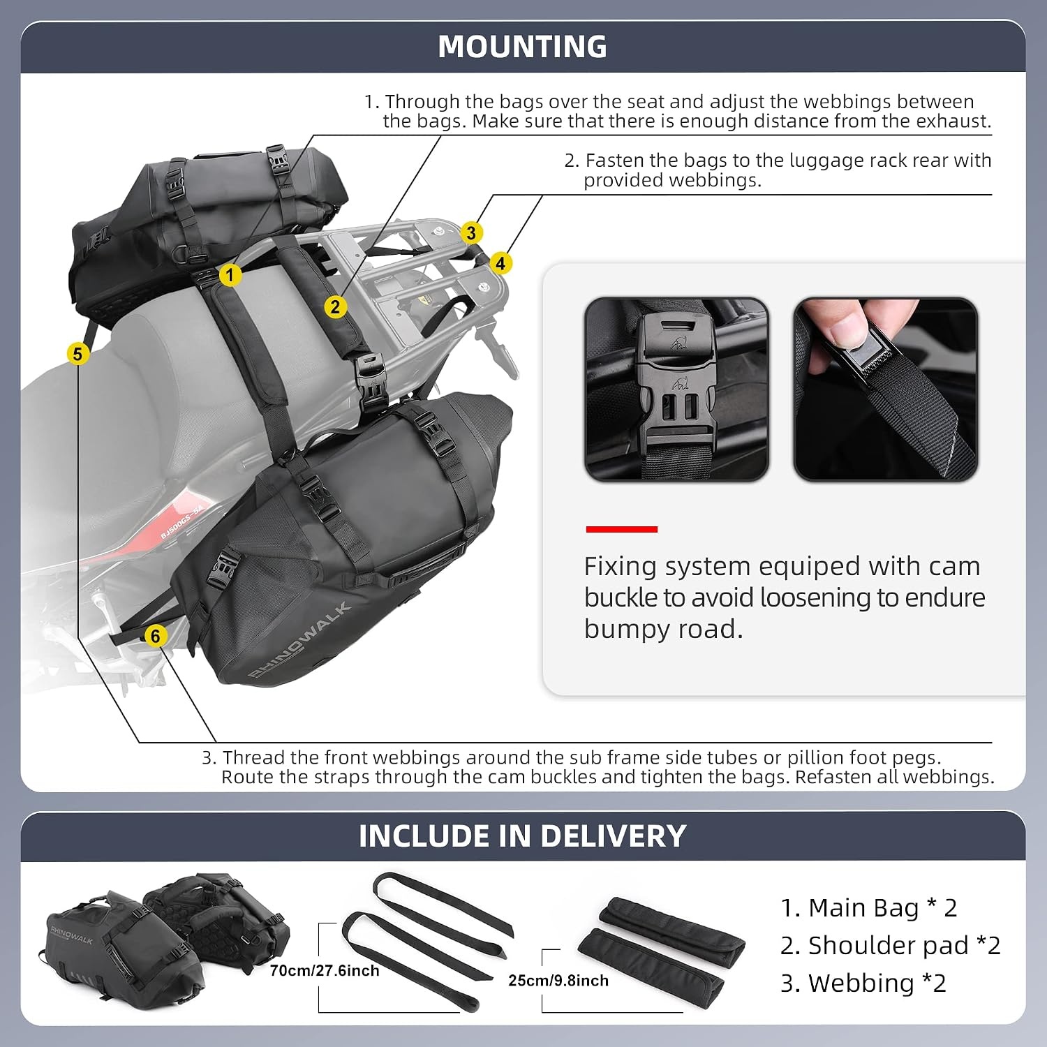 Motorrad-Seitentaschen Set 48L: Wasserdicht & Robust - bis zu 35% Rabatt