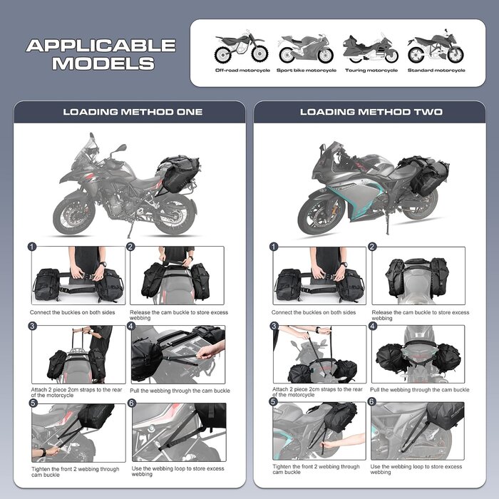 Motorrad-Seitentaschen Set 48L: Wasserdicht & Robust - bis zu 35% Rabatt