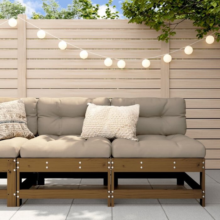 Vidaxl 2er Set Garten-Mittelsofa Kiefer Massivholz - honigbraun - bis zu 46% Rabatt