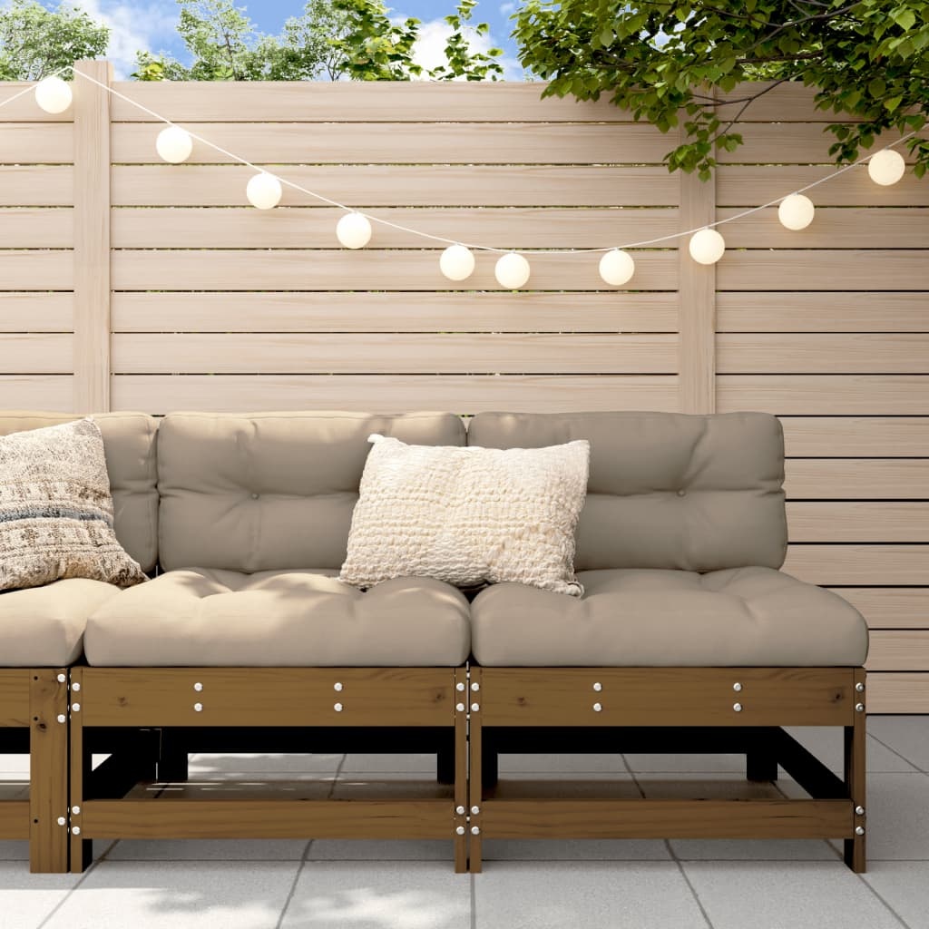 Vidaxl 2er Set Garten-Mittelsofa Kiefer Massivholz - honigbraun - bis zu 46% Rabatt