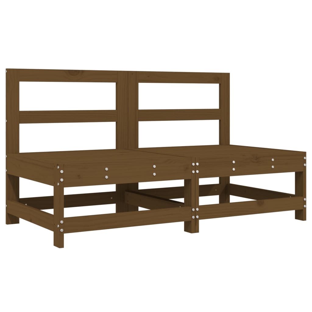 Vidaxl 2er Set Garten-Mittelsofa Kiefer Massivholz - honigbraun - bis zu 46% Rabatt