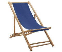 Vidaxl Bambus-Liegestuhl marineblau - Jetzt bis zu 40% günstiger im Outlet