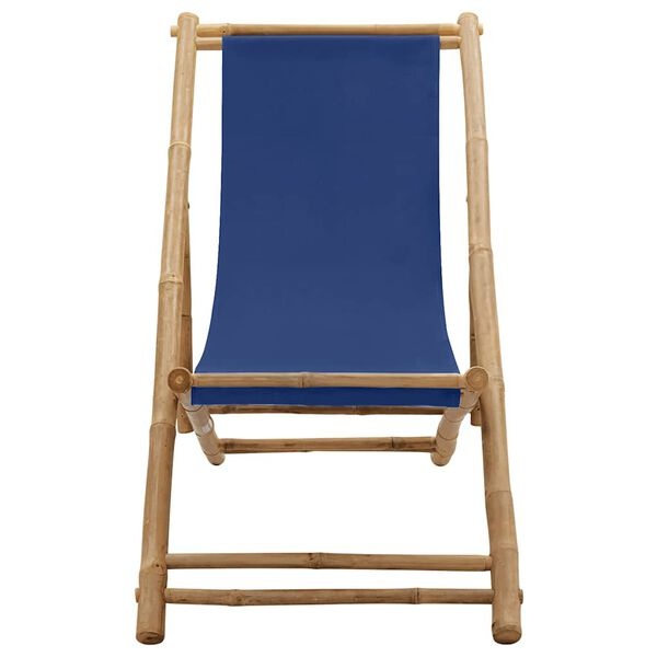 Vidaxl Bambus-Liegestuhl Canvas Marineblau - bis zu 34% Rabatt auf Rückläufer