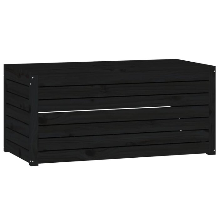 Vidaxl Gartenbox aus massivem Kiefernholz, 101x50,5cm - Schwarz - bis zu 34% sparen