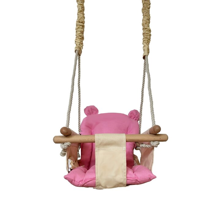 Viking Choice Babyschaukel mit Ohren - Creme/Hellrosa - Bis zu 19% Rabatt