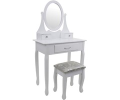 Viking Choice Eleganter Frisiertisch mit Spiegel & Hocker - Antik-Stil - bis zu 33% reduziert