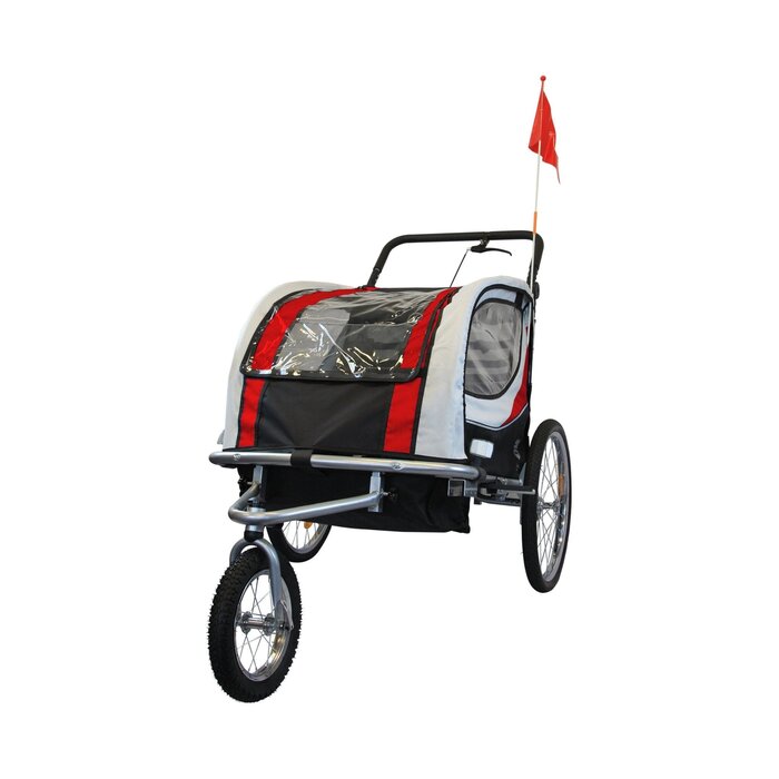 Viking Choice 2-in-1 Fahrradanhänger & Buggy Rot - Komfortabel & Klappbar bis zu 32% günstiger