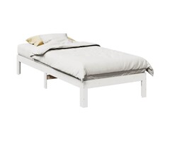 Vidaxl Massives Kiefernholz Bettgestell 90x200 cm - Weiß - bis zu 30% Rabatt