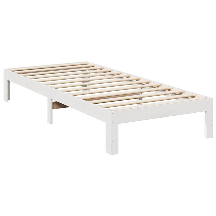 Vidaxl Massives Kiefernholz Bettgestell 90x200 cm - Weiß - bis zu 30% Rabatt