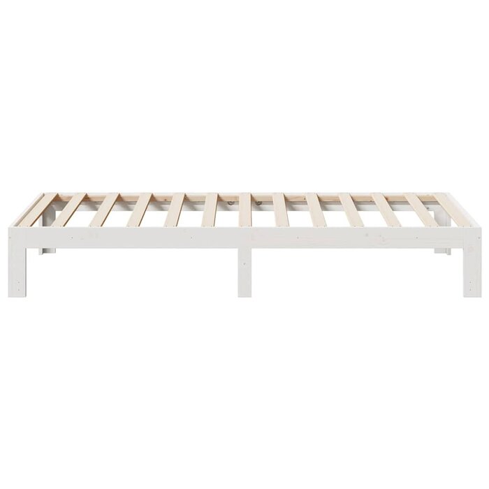 Vidaxl Massives Kiefernholz Bettgestell 90x200 cm - Weiß - bis zu 30% Rabatt