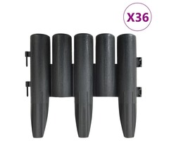 Vidaxl Beetbegrenzung Baumstamm-Optik 10 m Anthrazit - Outlet bis zu 32 % sparen