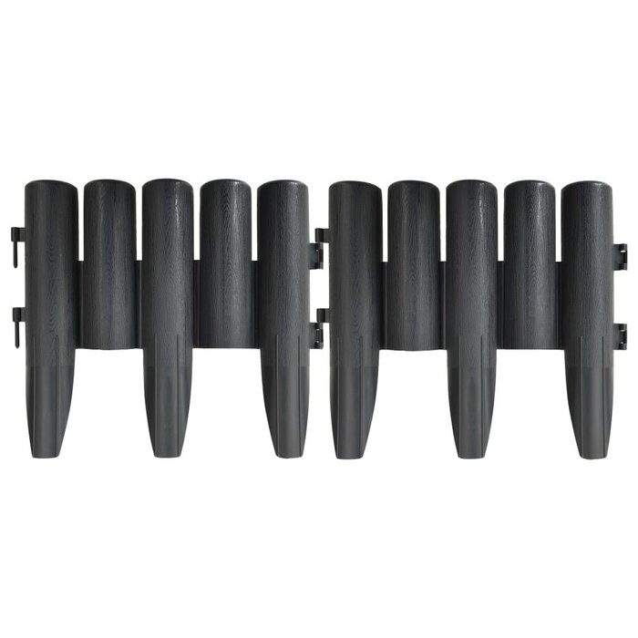 Vidaxl Beetbegrenzung Baumstamm-Optik 10 m Anthrazit - Outlet bis zu 32 % sparen