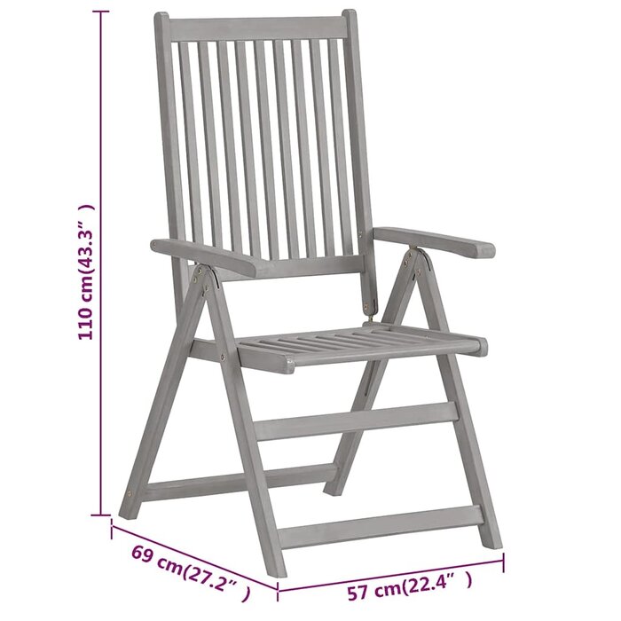 Vidaxl 3er-Set verstellbare Gartenstühle aus Akazienholz - bis zu 35% Rabatt