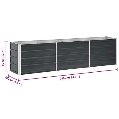 Vidaxl Hochbeet aus verzinktem Stahl 240x40x45 cm Anthrazit - bis zu 34% sparen