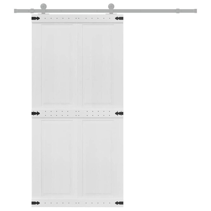 Vidaxl Rustikale Schiebetür Kiefer massiv 100x210 cm Weiß - Sparen Sie bis zu 35%