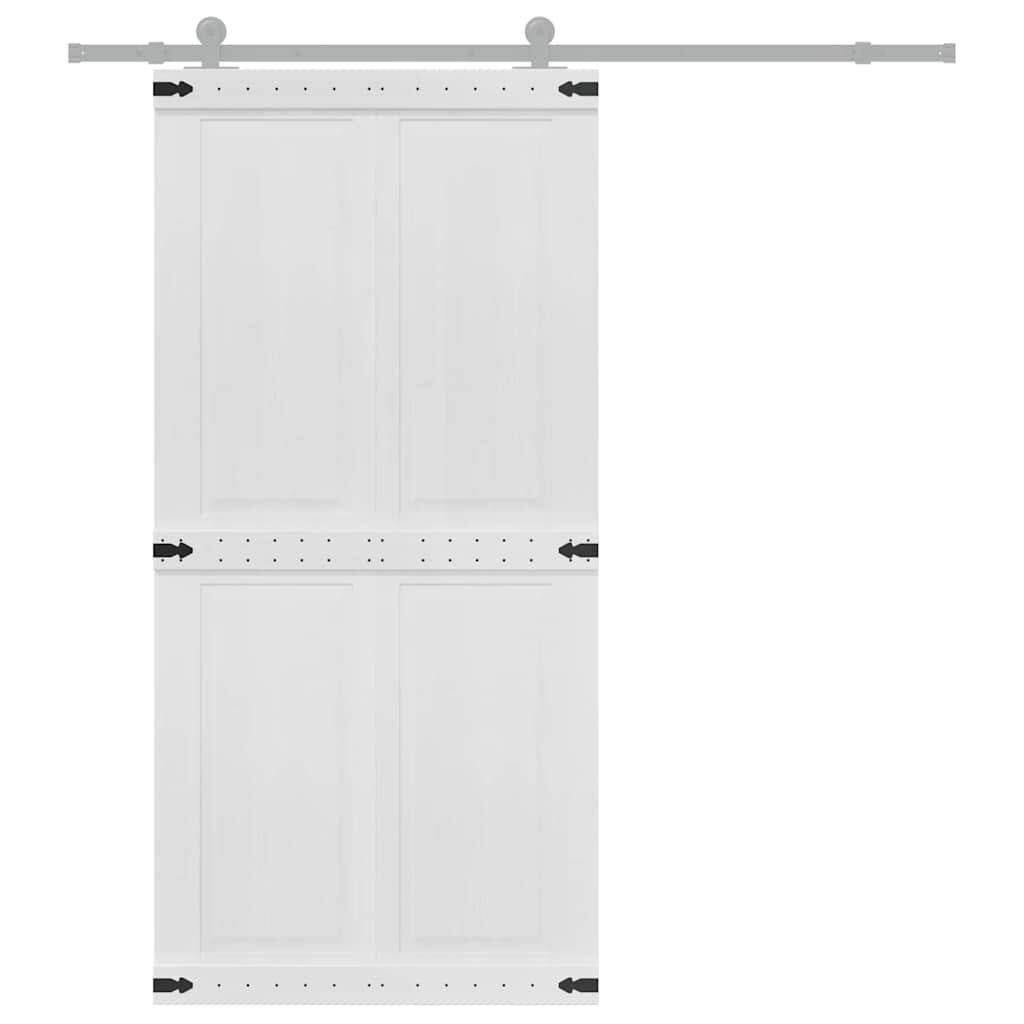 Vidaxl Rustikale Schiebetür Kiefer massiv 100x210 cm Weiß - Sparen Sie bis zu 35%
