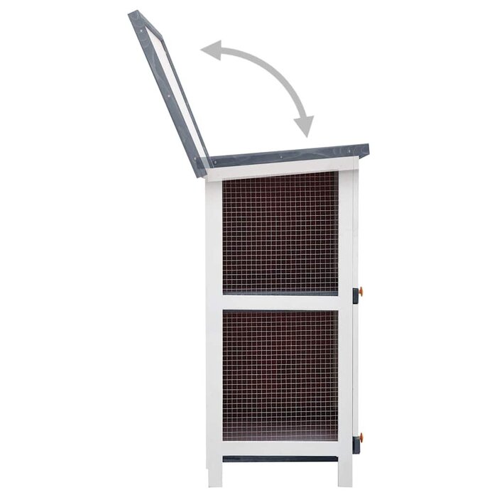 Vidaxl Kaninchenstall 90x45x90cm Holz - Grau - Bis zu 37% Rabatt
