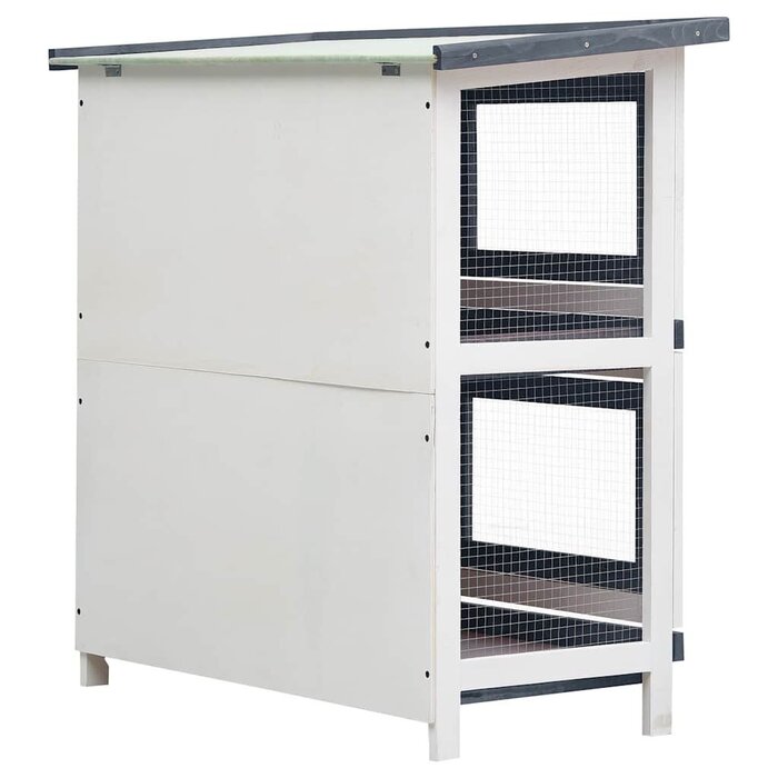 Vidaxl Kaninchenstall 90x45x90cm Holz - Grau - Bis zu 37% Rabatt