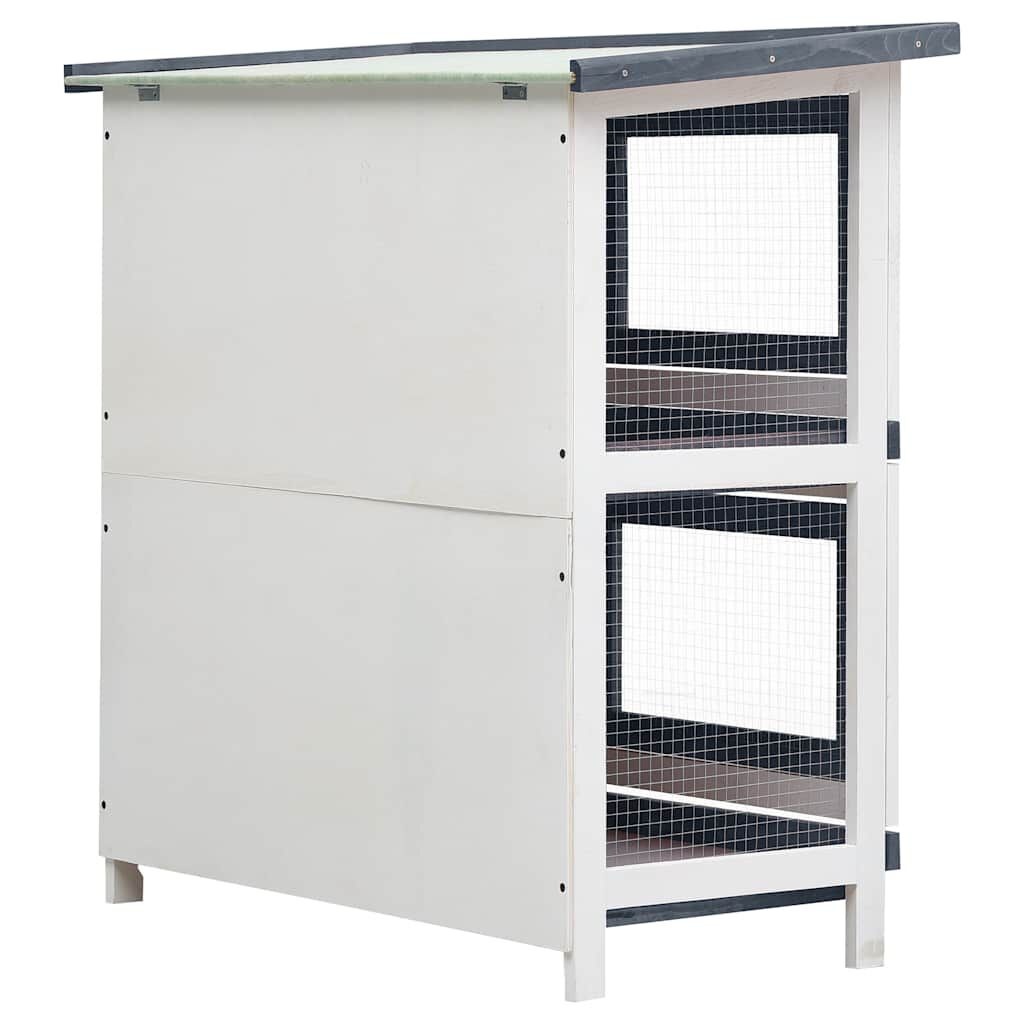 Vidaxl Kaninchenstall 90x45x90cm Holz - Grau - Bis zu 37% Rabatt