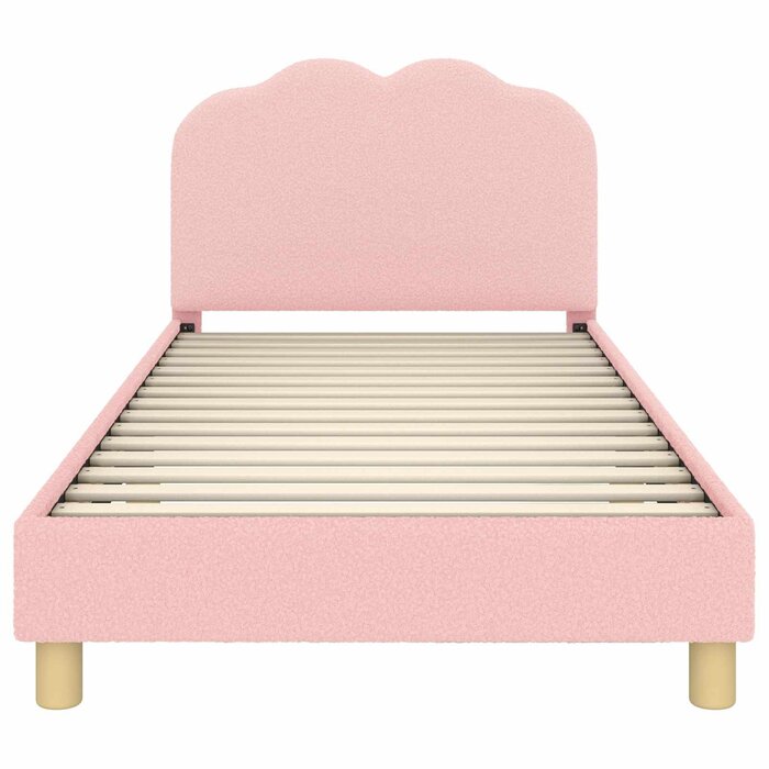 Vidaxl Kinderbett mit rosa Bouclé-Kopfteil 90x190 cm - bis zu 35% Rabatt