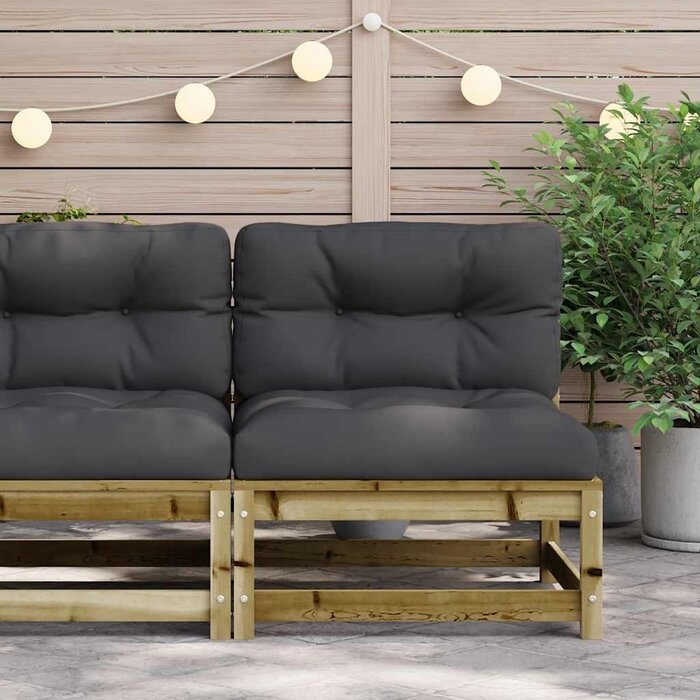 Vidaxl Modulare Gartenbank aus Kiefernholz - Anthrazit - bis zu 35% Rabatt