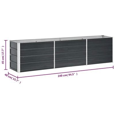 Vidaxl Hochbeet Pflanzkübel 240x40x45cm Anthrazit - Jetzt bis zu 30% Rabatt