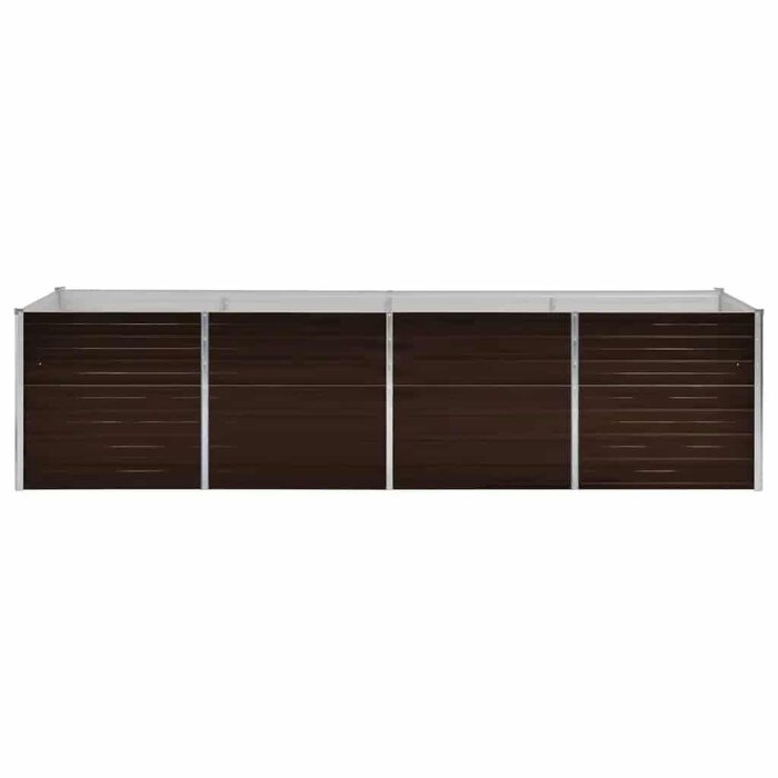 Vidaxl Großes Hochbeet aus verzinktem Stahl 320x80x77cm - Braun - bis zu 36% Rabatt
