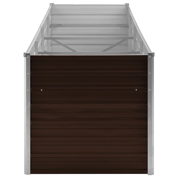 Vidaxl Großes Hochbeet aus verzinktem Stahl 320x80x77cm - Braun - bis zu 36% Rabatt