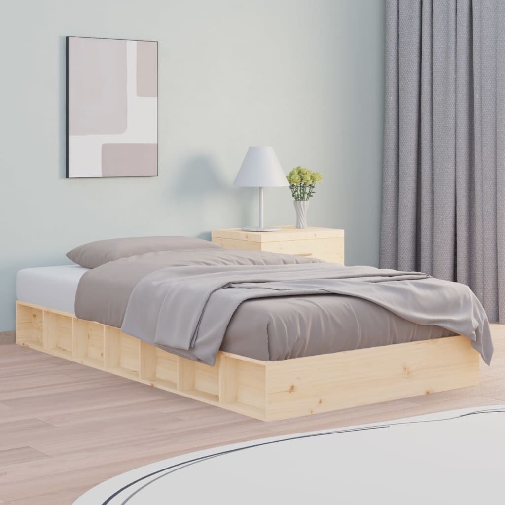 Vidaxl Massives Kiefernholz Bettgestell 90x200 cm - Outlet bis zu 34% reduziert