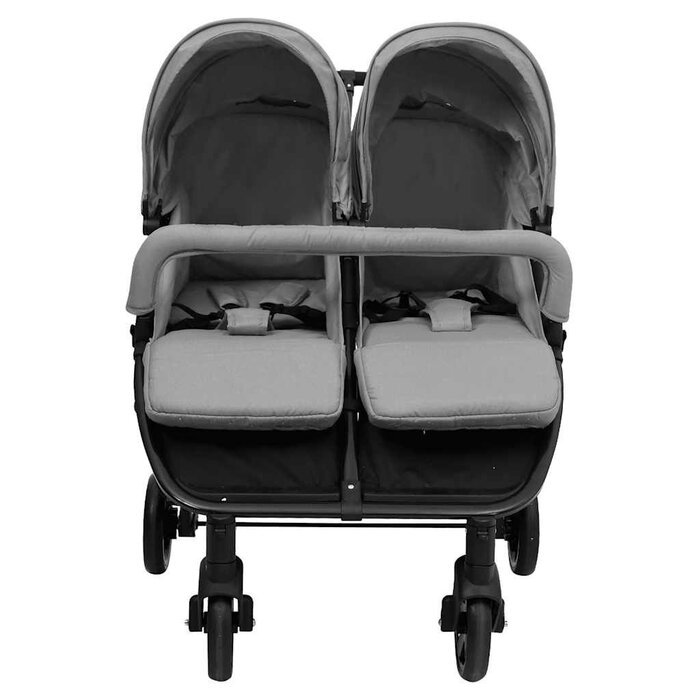 Vidaxl Robuster Zwillingsbuggy in Grau/Schwarz - Sparen Sie bis zu 35% im Outlet