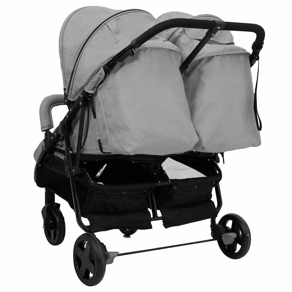 Vidaxl Robuster Zwillingsbuggy in Grau/Schwarz - Sparen Sie bis zu 35% im Outlet