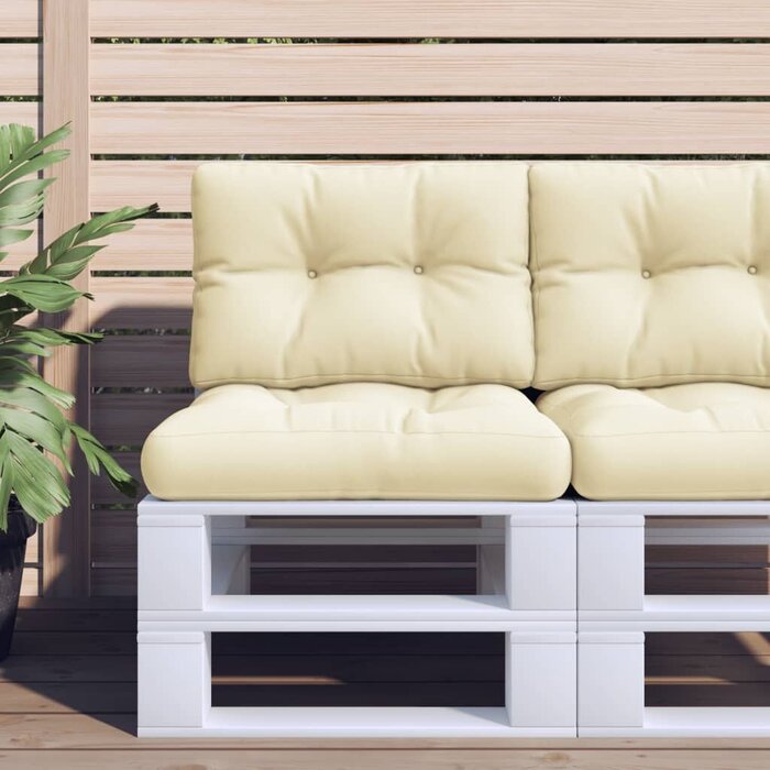 Vidaxl Palettenkissen 2er Set in Creme - 60x60/40 cm - Outlet mit bis zu 28% Rabatt